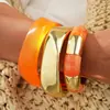 Pulsera de Borde Ancho con Superficie de Espejo de Venta Caliente Transfronteriza Europea y Americana, Pulsera Brillante Exagerada Personalizada, Pulsera de Resina Acrílica