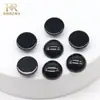 Acessórios de joias de pedra solta cabochão redondo de ágata natural preto estilo OVNI transfronteiriço acessórios de contas semi-redondas de calcedônia de ágata
