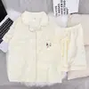 Conjunto de Pijama de Verano para Mujer con Patrón de Nubes y Perro Salchicha Rosa, Ropa de Casa de Alta Gama para Celebridades de Internet