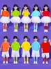Fantasias de Performance para Crianças para 1º de Junho, Fotos de Formatura do Ensino Fundamental, Uniformes de Aula de Líderes de Torcida, Fantasias Coloridas de Caramelo para Apresentações de Dança no Jardim de Infância