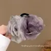 Grampo de Cabelo Flor de Camélia Estilo Floresta Atmosférica para Mulheres, Presilha de Tubarão para Meio Preso, Piranha Suave, Grampo da Moda
