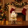 Adornos de Navidad, Artesanías de Resina de Alta Gama Transfronterizas, Bastón de Caramelo Dorado de Santa Claus, Decoración de Escritorio, Punto de Anclaje Emocional