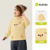 [Antiestático] Camiseta Base Dudu's para Niños, Top Cálido de Manga Larga de Invierno para Niños, Ropa con Forro de Felpa para Niñas