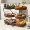 Estante de Bocadillos de Escritorio Bandeja de Frutas para Uso en el Hogar en la Sala de Estar Mesa de Café, Canasta de Frutas de Lujo de Múltiples Capas de Gama Alta, Estante de Almacenamiento de Bocadillos y Frutas Secas