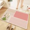 Alfombrilla de Piso de Tierra de Diatomeas Gruesa de 5 mm, Minimalista Moderna de Rosa Blanco Puro, Resistente a Manchas y al Desgaste