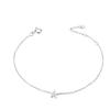 Conjunto de colar e pulseira de prata esterlina 925 com pedra branca em forma de estrela de cinco pontas, fivela multi-ajustável, joias femininas europeias e americanas de zircônia para casamento, joias ins
