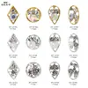 Accesorios para uñas, diamantes de imitación con forma de diamante y base plana, lentejuelas para uñas de aleación plateada, diamantes de imitación para decoración de uñas en stock, venta directa de fábrica, iridiscente
