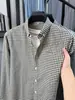 Camisa de manga larga a cuadros para hombres jóvenes y de mediana edad, primavera y otoño, 100% algodón, transpirable, simple, bordada, versátil, casual, camisa con cuello