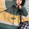 Sudadera con Capucha de Vellón de Cangrejo de Cinco Paneles para Otoño e Invierno para Mujer, Estilo Coreano Holgado Modelo Nuevo para Estudiantes Femeninas y Parejas, Comercio Exterior del Sudeste Asiático
