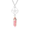 Joyería de Cristal Europeo y Americano Colgante de Columna Hexagonal Artificial Aleación Estrella de Cinco Puntas para Mujer Venta al por Mayor Hexágono