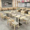 Juego de Mesa y Sillas para Restaurantes de Hot Pot, Comida Rápida, Hamburguesas, Pollo Frito, Cocina Japonesa, Casas de Té de Estilo Tablero, Cabinas de Restaurante y Sofás