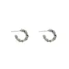 Pendientes Bañados en Plata 925, Estilo Coreano, Diseño Simple de Círculo, Fragmentos de Plata, Elegante Estilo Francés, Versátiles, Modernos, Diseño de Alta Gama, Mayoreo