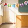 Pareados de tela para el regreso a clases, banderines, pancartas y banderines colgantes para las decoraciones de la ceremonia de inauguración de aulas de escuela primaria y jardín de niños