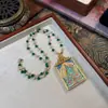 Hotong Nepal Xizang Thangka Verde Tara Pura Pintado à Mão Conjunto Completo