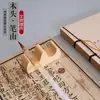 Descansaplumas de bambú y madera, descansaplumas de madera para material de caligrafía, pequeño portalápices