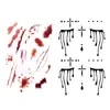Halloween Transfronterizo Elementos Sangrientos Oscuros Tatuaje Temporal de Lágrima Combinación Maquillaje de Terror Divertido Estilo Atmósfera de Horror