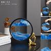 Ornamento de pintura de areia movediça 3D de luxo leve, presentes criativos, arte de descompressão de aniversário, ampulheta, acessórios para casa, paisagem redonda
