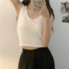Camisola de algodón de copa fija estilo coreano con almohadilla para el pecho, pecho envuelto, sin mangas, prenda exterior corta, top interior de tubo para mujer