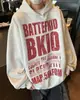 Moletom com Capuz Masculino Tendência Outono/Inverno 2026 Estampa de Letras Moda Confortável Top Marca Tendência Pulôver de Letras Manga Longa