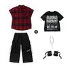 Ropa de Moda Hip-hop Traje de Hip-hop para Niños Verano de Manga Corta Jazz para Niñas Hiphop para Niños Ropa de Actuación Hip-hop