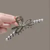 Grampo de Cabelo Lírio-do-Vale com Franjas, Presilha de Tubarão para Cabelo Feminino, Presilha de Garra para Parte de Trás da Cabeça, Acessório de Cabelo Exquisito de Alta Qualidade