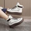 Zapatos de Algodón Cálidos de Corte Medio con Bloques de Color, Estilo Coreano de Invierno, Forrados de Polar para Estudiantes, Botas de Nieve Casuales Simples Kt28112024 Personalizadas
