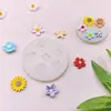 Molde Redondo de Silicona de Flor Pequeña 3D con Múltiples Compartimentos Margarita Girasol Flor de Cinco Pétalos Molde para Jabón Hecho a Mano Decoración de Fondant
