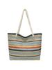 Bolso de Hombro Estilo Coreano para Mujer 2025 Verano Nuevo Bolso Tote de Color Contrastante Moda Tendencia Paja Tela Azul