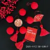 Decoração de Ano Novo 2026 Enfeites Cartão Pendurado Pom-Pom Árvore do Dinheiro Decorações de Mesa Presente de Inauguração Boa Sorte