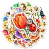 Novo conjunto de 50 adesivos fofos de abelha em estilo aquarela, com joaninhas e flores, ilustrações em desenho animado para material escolar e journaling