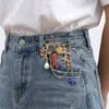 Broche Ins Exagerado Estilo Océano con Pez Tropical Pintado y Coral, Pin de Cinturón Dulce y Divertido con Elementos Marinos para Mujer