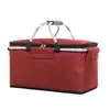Cesta de Picnic Plegable con Ruedas Tela Oxford Cesta Aislante Bolsa de Picnic Multifuncional Bolsa de Hielo para Exteriores Cesta de Hielo para Verduras de Aluminio Espesado
