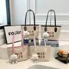 Bolsa de Mano Tejida Nueva 2026 para Mujer, Bolso Cruzado de Hombro de Gran Capacidad, Lindo Colgante de Nube, Bordado de Letras a la Moda