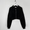 Cardigan Casual con Cremallera de Forro Polar Versátil Estilo Coreano Nuevo Primavera y Otoño Sudadera Deportiva Corta Adelgazante de Cintura Alta para Mujer