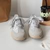 Zapatos Forrest Gump plateados para mujer, verano 2024, nuevos, transpirables, suela suave, antideslizantes, estilo retro, a juego, alemanes, de entrenamiento, modernos, combinables.