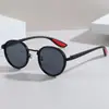 Nuevas Gafas de Sol Redondas de Moda Europeas y Americanas Estilo Punk para Hombre Marco Elástico Tr Pintura Popular Montura de Gafas Retro