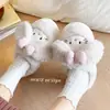 Zapatillas de Algodón Lindas de Dibujos Animados Gato Kt para Mujer Otoño Invierno Nuevo Estilo Interior Hogar Antideslizantes Cálidas Zapatos Peludos de Pareja Venta al por Mayor