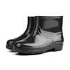 Botas de lluvia de caña baja al por mayor, antideslizantes, resistentes a ácidos y álcalis, zapatos de seguridad profesionales de trabajo engrosados para hombre, zapatos de agua de corte bajo impermeables y botas de lluvia