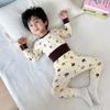 Ropa de otoño para bebé con cintura alta y protección abdominal, pantalones de otoño, ropa interior infantil sin huesos, pijamas gruesos de algodón para otoño e invierno.