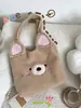Bolsa de Pelúcia Coelho Estéreo Original Fofa de Outono e Inverno Bolsa de Ombro de Lã de Cordeiro Bordada em Desenho Animado Bolsa Tote de Grande Capacidade para Mulheres