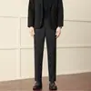 Outono Inverno 2026 Calças Grossas Masculinas Estilo Coreano Tendência Retas Largas Versáteis Casuais Calças de Terno de Lã Engrossadas