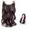 Extensión de cabello de una sola pieza ultraligera para aumentar el volumen, cabello rizado largo y voluminoso, pieza pequeña de aspecto realista, extensión de cabello invisible sin costuras