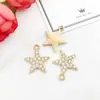 1 Punto Diamante Corona Nota Estrella de Mar Llave Hoja Pulsera Colgante Collar Accesorios DIY Conexión Joyería Coreana