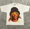 Camiseta Informal de Manga Corta para Hombre con Estampado de Letras Vintage Trendy High Street Y2k Gótico Harajuku Hip Hop para Pareja