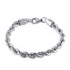 Pulseiras de Torção Hip-Hop Personalizadas de Moda Transfronteiriça Europeia e Americana para Homens Retrô Imponente Fluxo de Ar Pulseiras de Aço Inoxidável Retrô Atacado