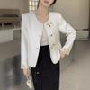 Novo estilo chinês estilo nacional estilo Chanel casaco feminino 2024 primavera e outono nova moda estilo ocidental elegante all-match contraste cor curto top