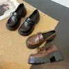 2026 Nuevos Mocasines de Charol para Mujer con Suela Gruesa Estilo Británico Lazo con Nudo en la Punta Zapatos Individuales Retro con Suela Gruesa 6176-7