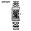 Reloj de Pareja Sanda Live Hot Reloj Cuadrado Vintage de Cuarzo Resistente al Agua Escala Romana Relojes para Hombre y Mujer