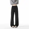 Calça de Moletom Flare Pesada Estilo Americano Tendência para Homens e Mulheres, Calças Retas Afuniladas Soltas Emagrecedoras Primavera 2026, Calças Esportivas Casuais para Casais