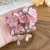 Aretes de Flor Azul Estrella con Borla Azul Estilo Festivo Aretes de Botón con Flor de Temperamento Dulce Aretes de Nicho de Alta Gama Accesorios para Orejas para Mujeres